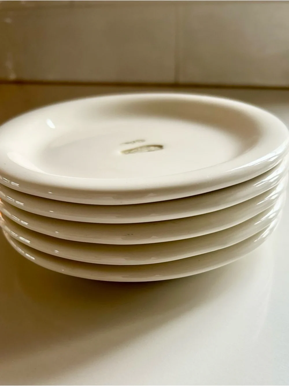 Williams Sonoma Cream Ceramic Plates Cheese Theme Set of 5 Cocktail Party